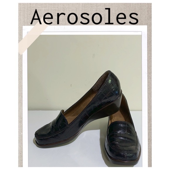 Aerosoles Shoes Loafers ‘Final Exam’ Style crocodile leather design Size 6.5 - Picture 1 of 13